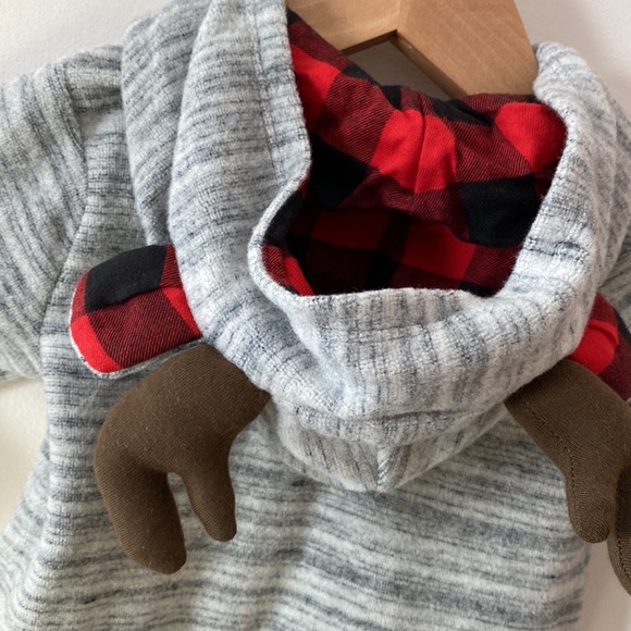 Cat & Jack heather grey reindeer one piece 12m nwt - Picture 6 of 6